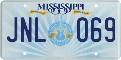 MS license plate JNL069
