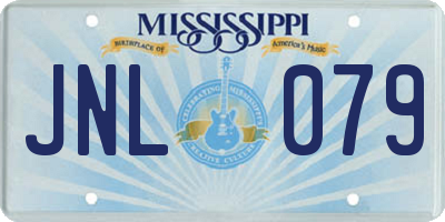 MS license plate JNL079