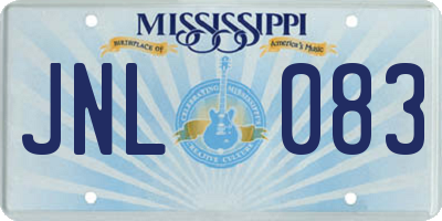 MS license plate JNL083