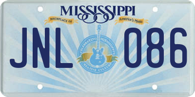 MS license plate JNL086