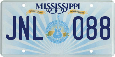 MS license plate JNL088