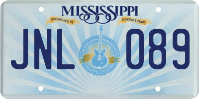 MS license plate JNL089