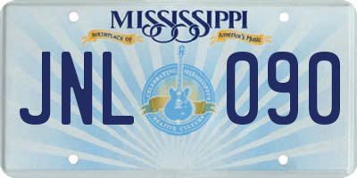 MS license plate JNL090