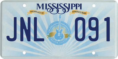 MS license plate JNL091