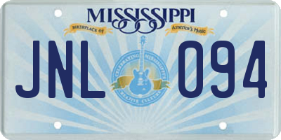 MS license plate JNL094