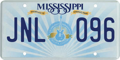 MS license plate JNL096