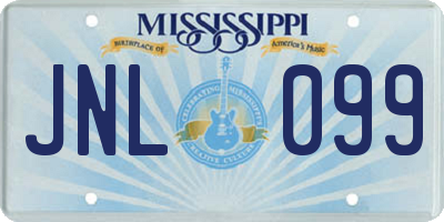 MS license plate JNL099