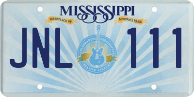 MS license plate JNL111