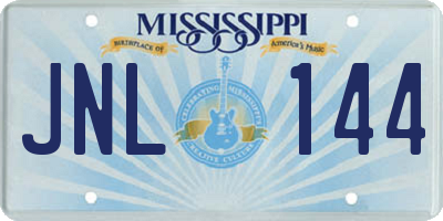 MS license plate JNL144