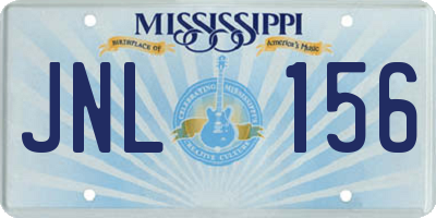 MS license plate JNL156