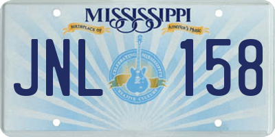 MS license plate JNL158