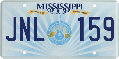 MS license plate JNL159