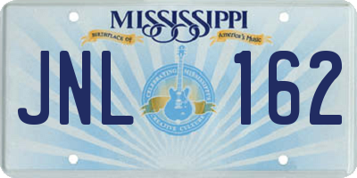 MS license plate JNL162