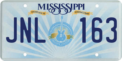 MS license plate JNL163