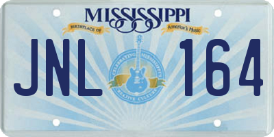 MS license plate JNL164