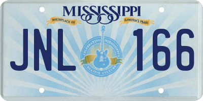 MS license plate JNL166