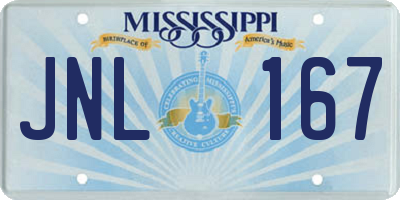 MS license plate JNL167