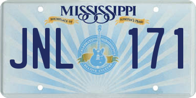 MS license plate JNL171