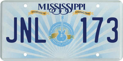 MS license plate JNL173