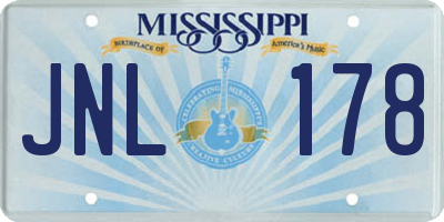 MS license plate JNL178