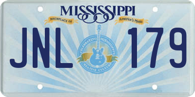MS license plate JNL179