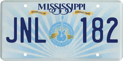 MS license plate JNL182