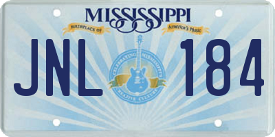 MS license plate JNL184