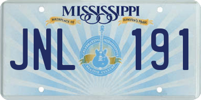 MS license plate JNL191
