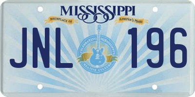 MS license plate JNL196