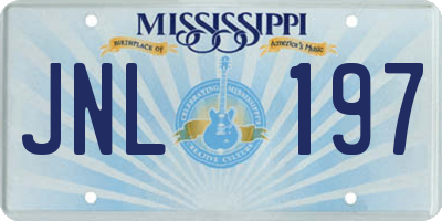 MS license plate JNL197
