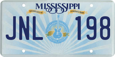 MS license plate JNL198