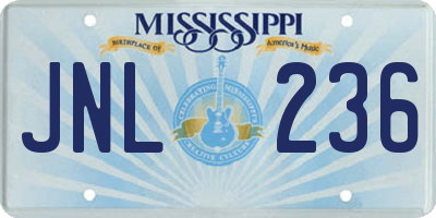MS license plate JNL236