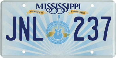 MS license plate JNL237