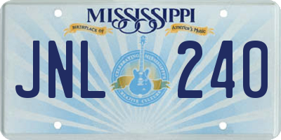 MS license plate JNL240