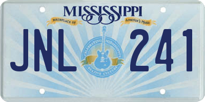 MS license plate JNL241