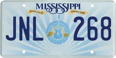 MS license plate JNL268