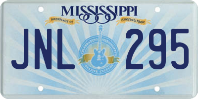 MS license plate JNL295