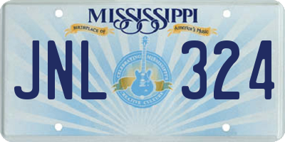 MS license plate JNL324