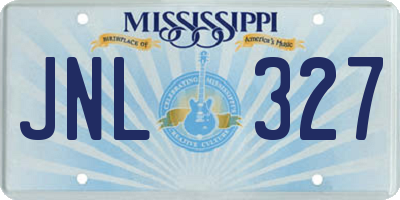 MS license plate JNL327