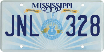 MS license plate JNL328