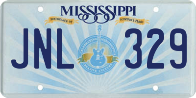 MS license plate JNL329