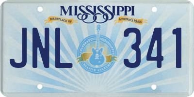 MS license plate JNL341