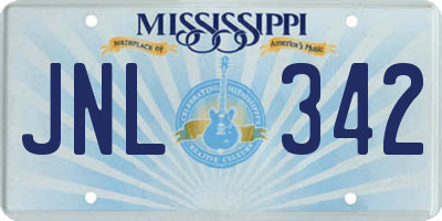 MS license plate JNL342