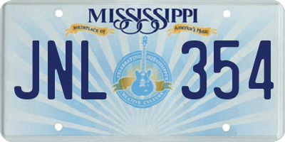 MS license plate JNL354