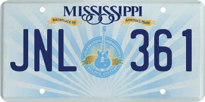MS license plate JNL361