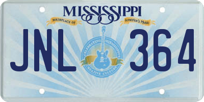 MS license plate JNL364