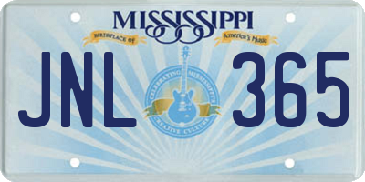 MS license plate JNL365