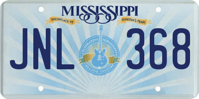 MS license plate JNL368