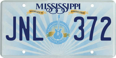 MS license plate JNL372