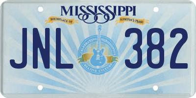 MS license plate JNL382